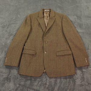 Vinatge Lauren Ralph Lauren‎ Blazer Men 43R Brown  Wool Houndstooth Sports Coat